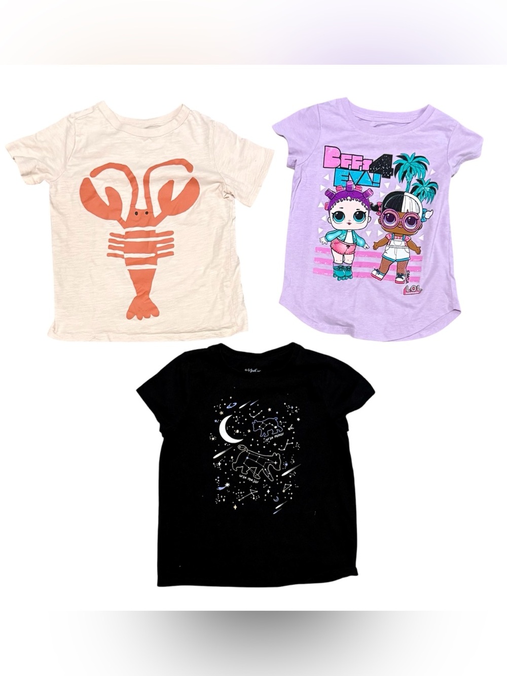 Kids cat & Jack, L.O.L Surprise, and Gap t shirt bundle